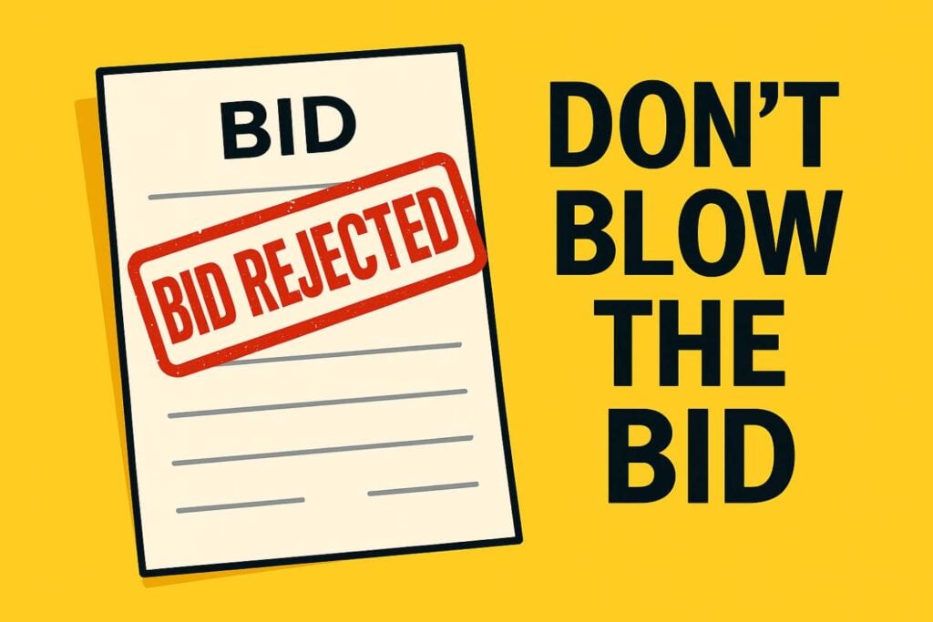 Don't blow the bid